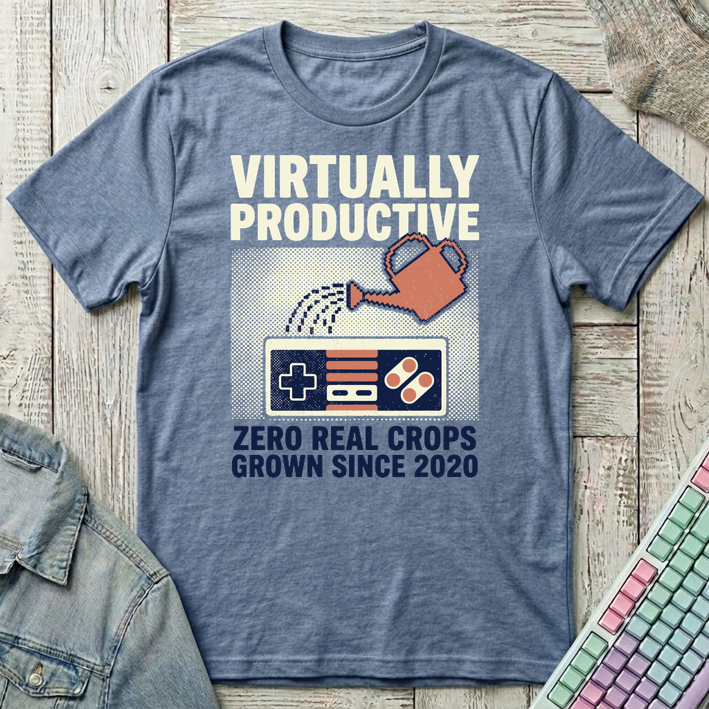 Virtually Productive T-Shirt - Virtually Productive_heather_indigo