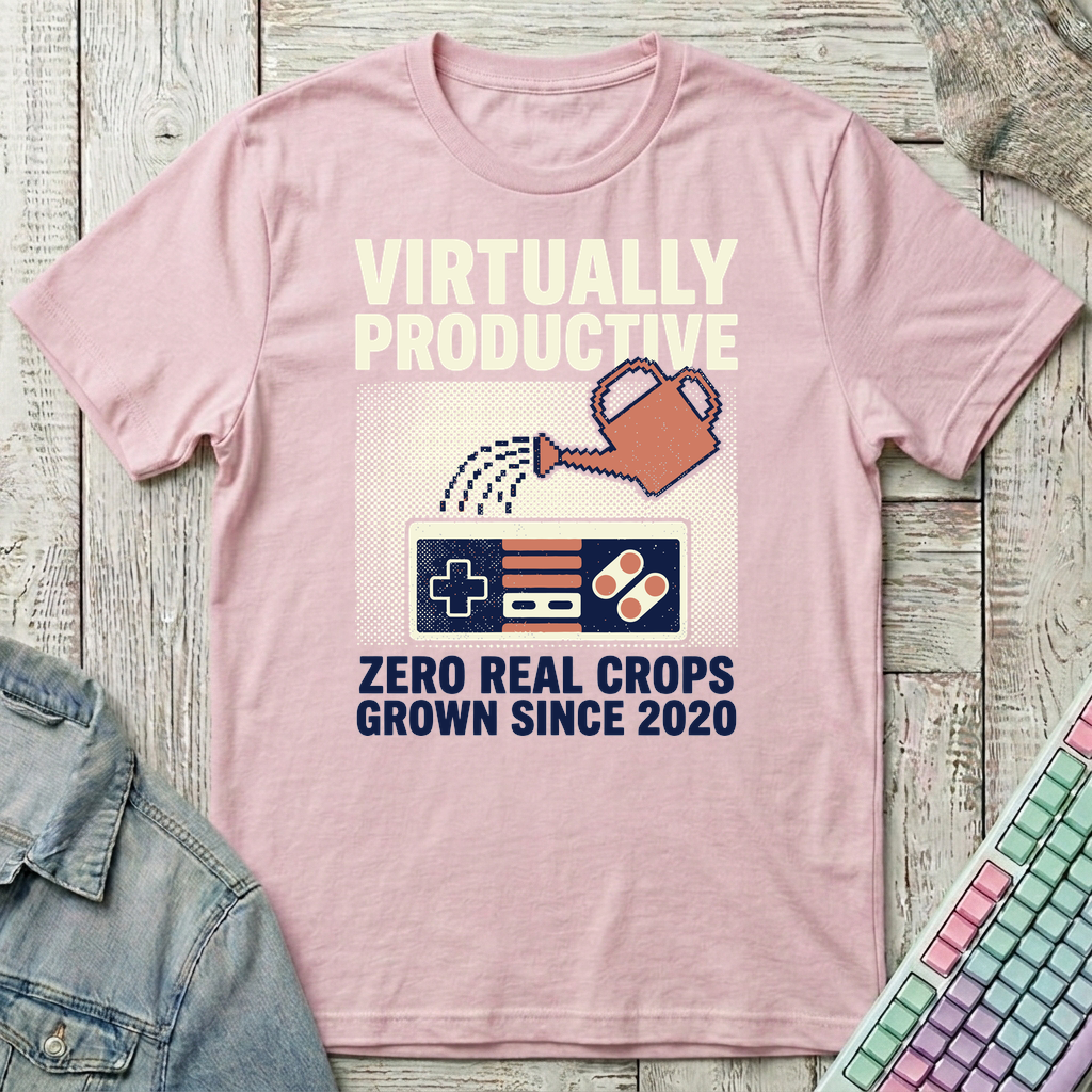 Virtually Productive T-Shirt - Virtually Productive_light_pink