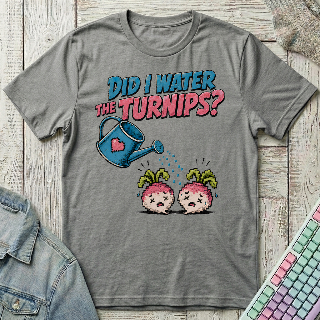Watering Turnips T-Shirt - Watering Turnips_graphite_heather