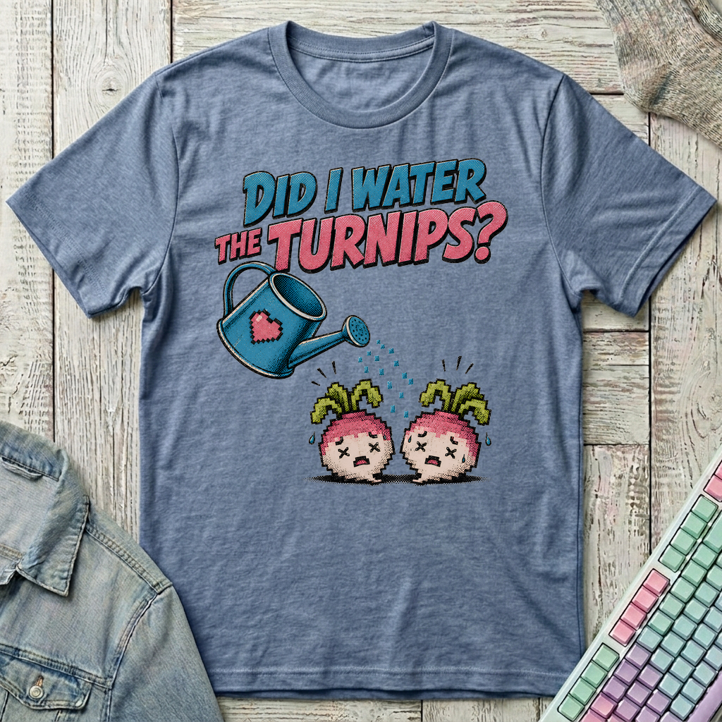 Watering Turnips T-Shirt - Watering Turnips_heather_indigo