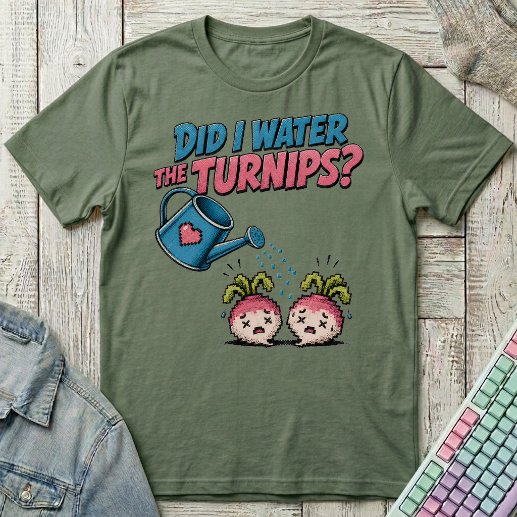 Watering Turnips T-Shirt - Watering Turnips_military_green
