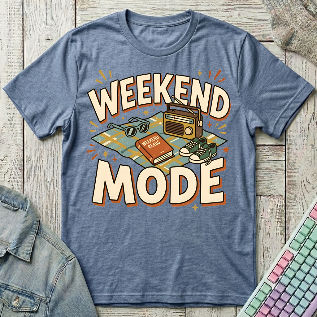 Weekend Mode T-Shirt - Weekend Mode_heather_indigo