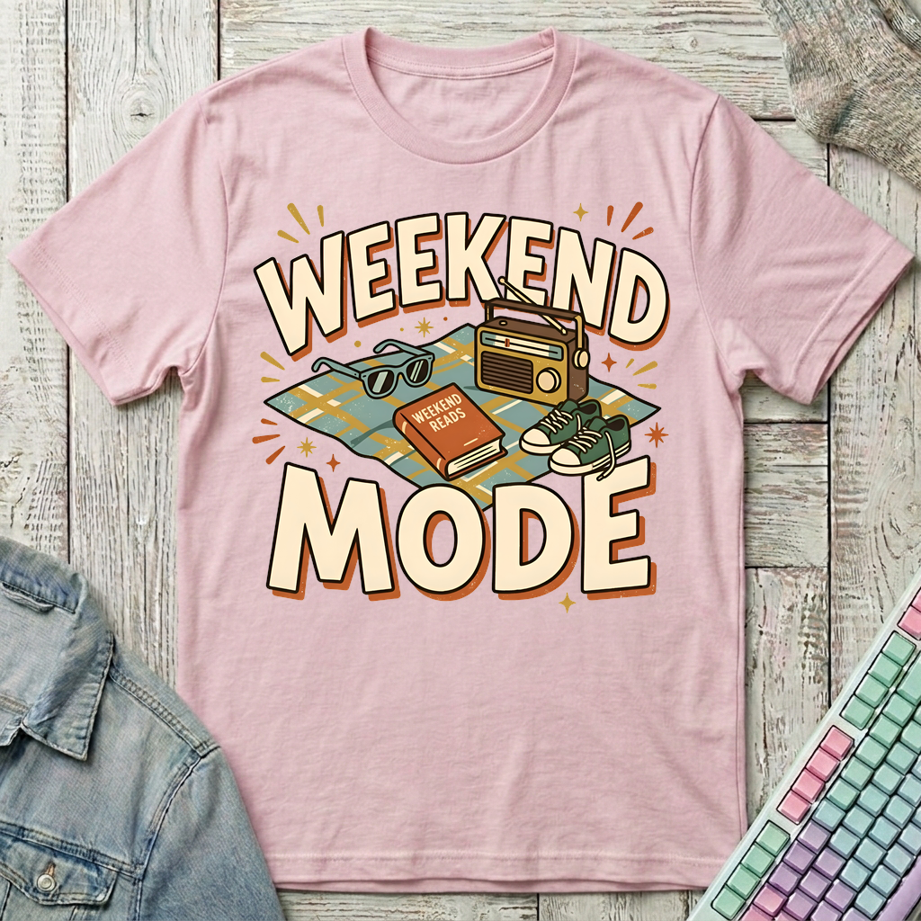 Weekend Mode T-Shirt - Weekend Mode_light_pink
