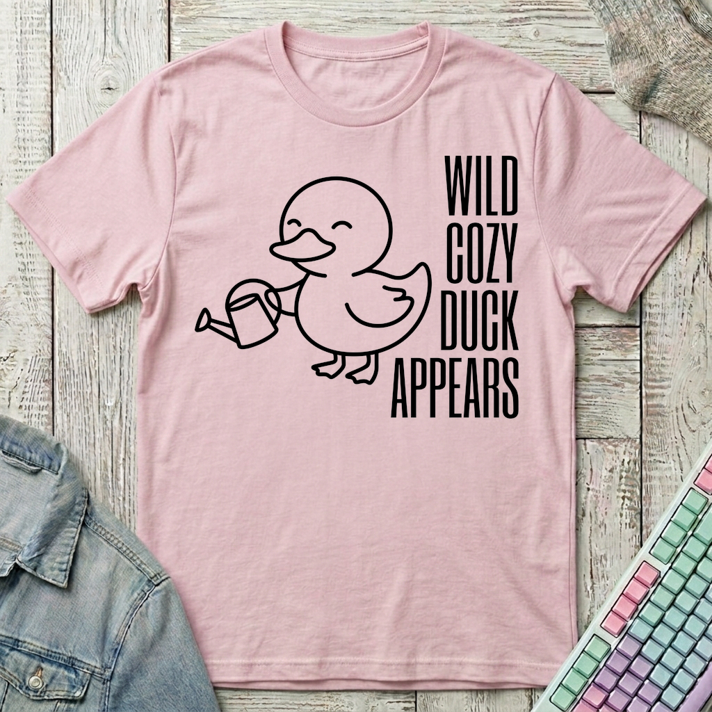 Wild Cozy Duck T-Shirt - Wild Cozy Duck_light_pink