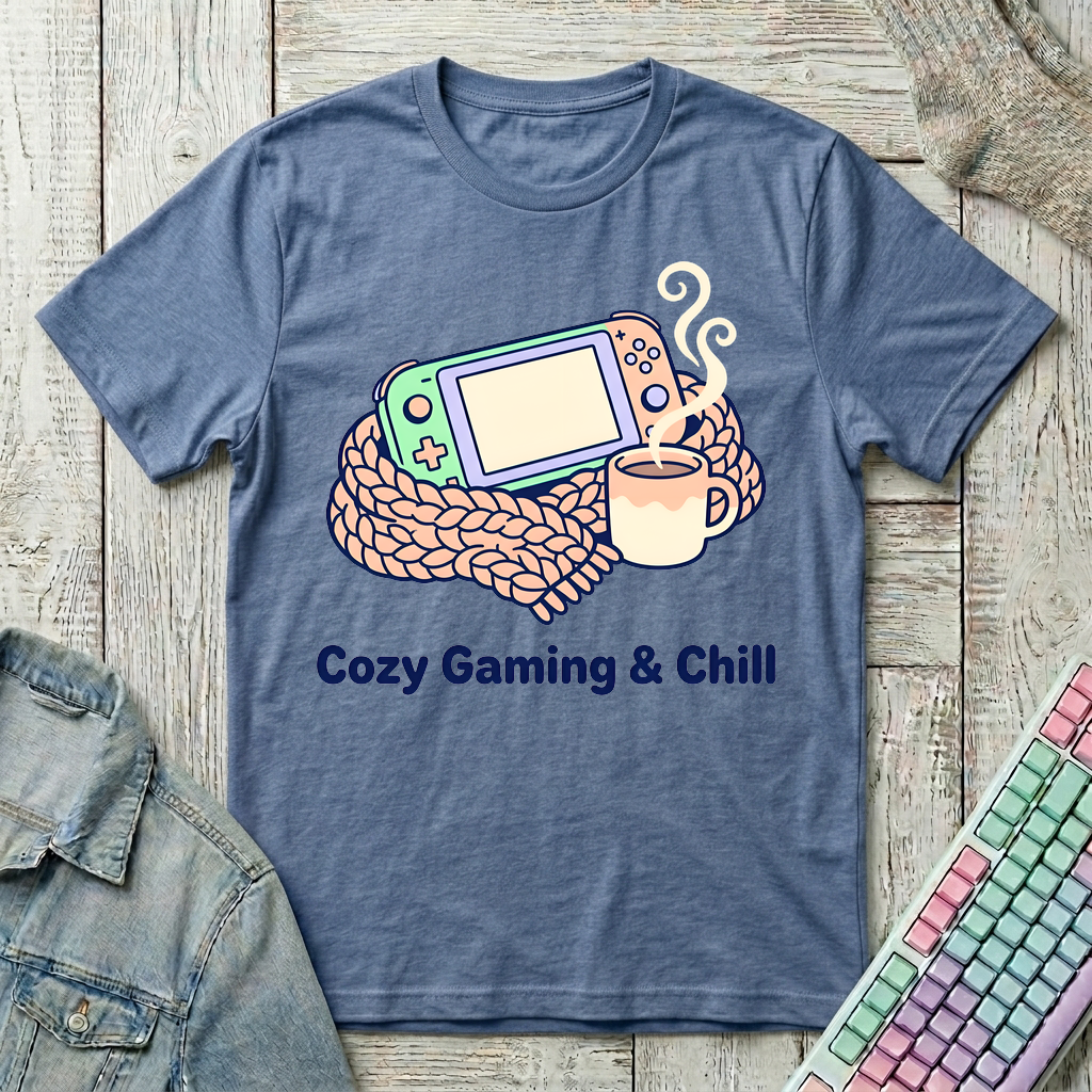 Wrapped Up & Gaming T-Shirt - Wrapped Up & Gaming_heather_indigo