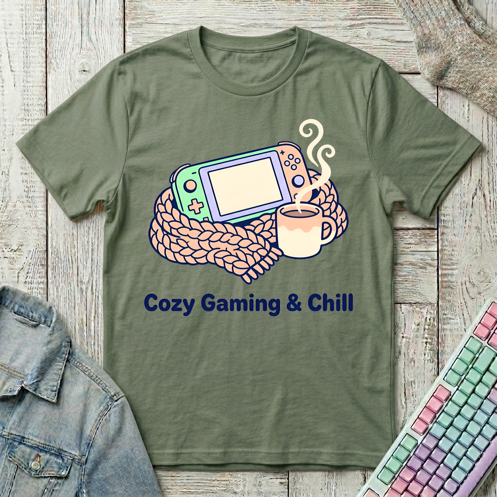 Wrapped Up & Gaming T-Shirt - Wrapped Up & Gaming_military_green