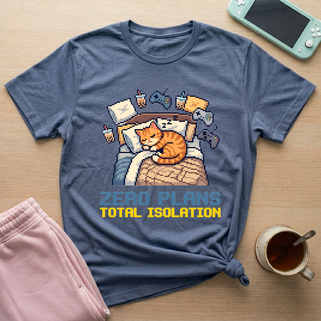 Zero Plans Total Isolation T-Shirt - Zero Plans Total Isolation_heather_indigo