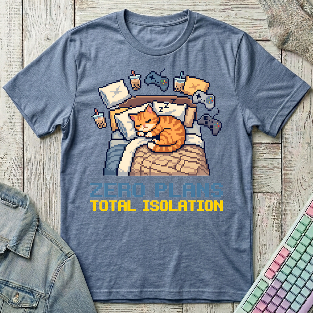 Zero Plans Total Isolation T-Shirt - Zero Plans Total Isolation_heather_indigo